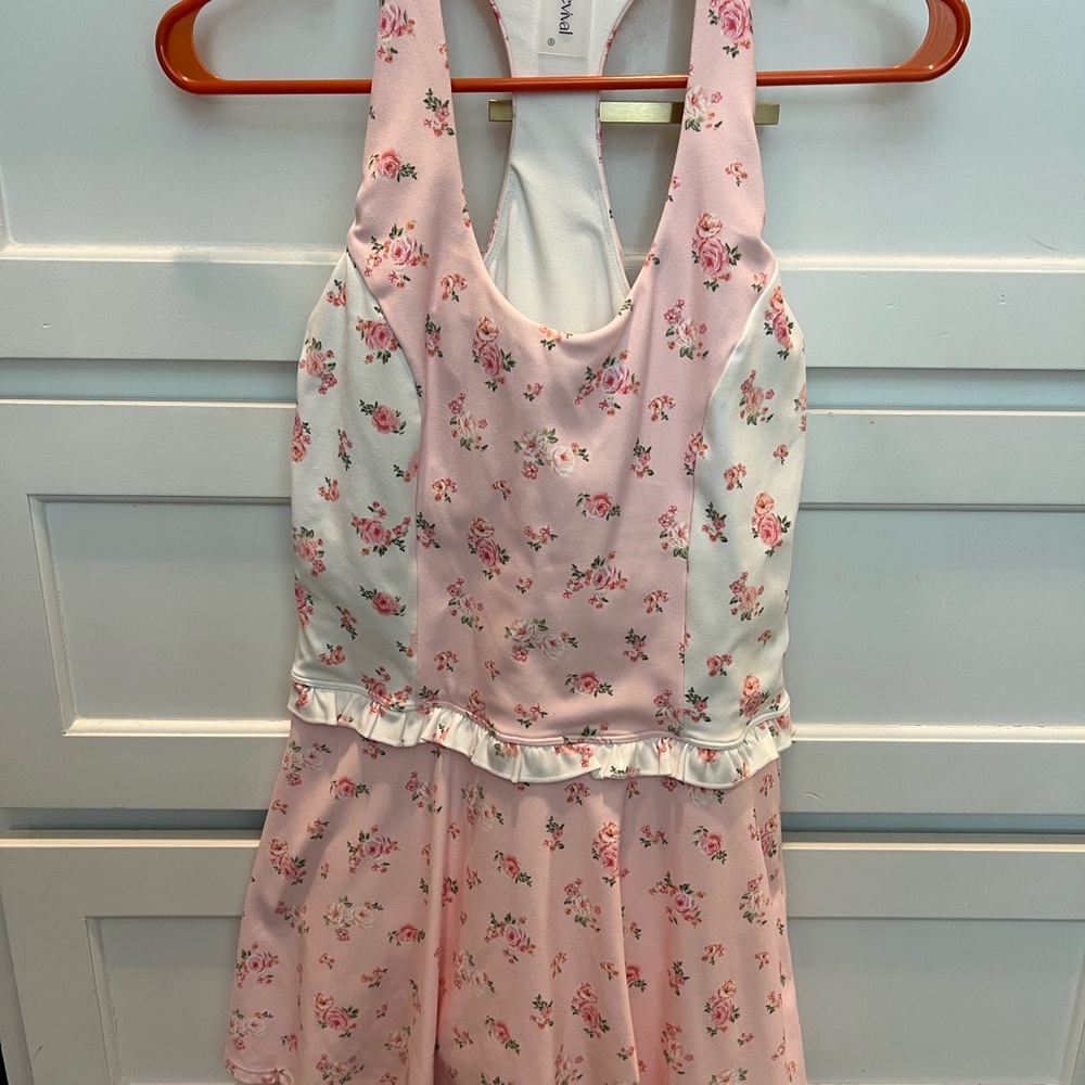 Floral Pink and White Dress